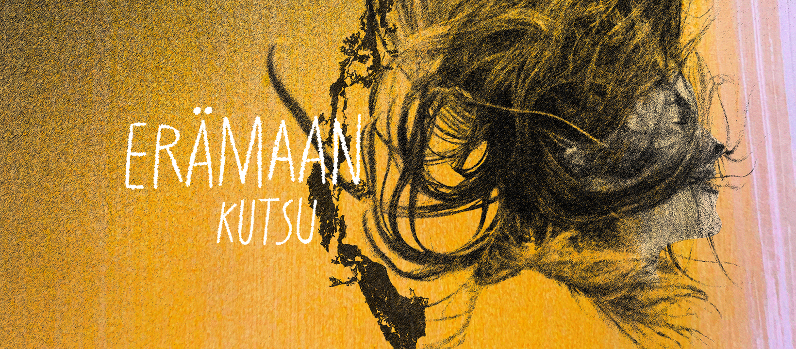 Oranssi juliste missä on villit hiukset ja teksti Erämaan kutsu.